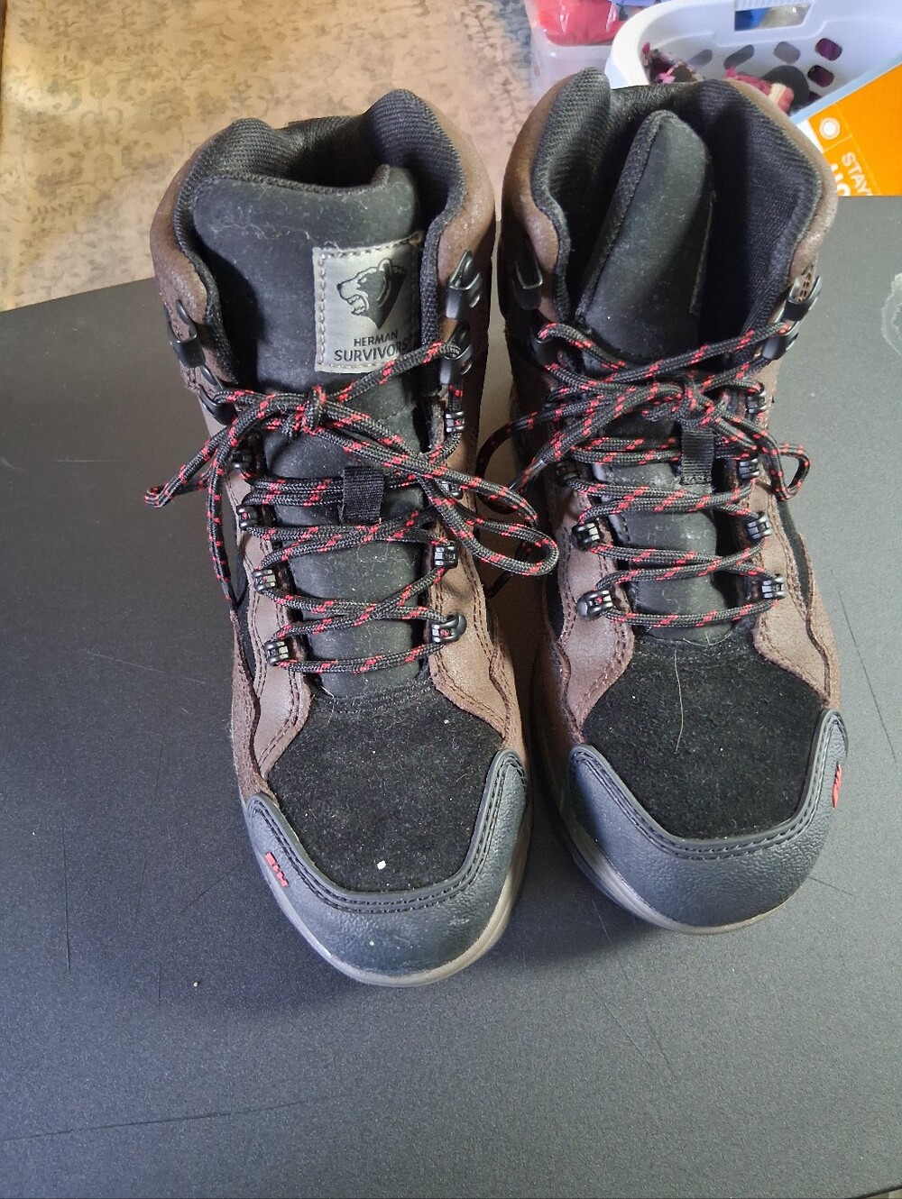 Survivor Men's Brown and Black Waterproof Steel Toe Work Boots Size 6